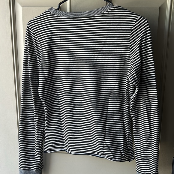 The Kooples Striped Black and White Long Sleeve Top Size 1 Small NWT 🦋🦋🦋 - Picture 4 of 8